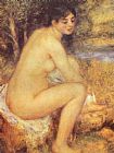 Pierre Auguste Renoir Canvas Paintings - Seating Girl